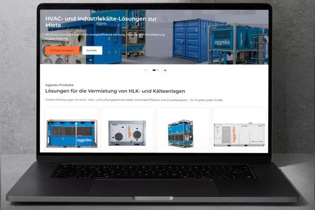 Die neue Weboberfläche der HVAC-Website von Aggreko.